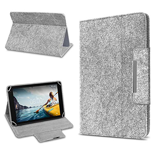 Filz Hülle kompatibel für Medion Lifetab E10421 E10440 E10512 Tablet aus Filz praktischer Standfunktion Schutztasche Stand Tasche Cover Case, Farbe:Hell Grau von UC-Express