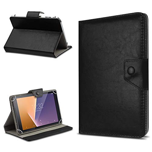 Hochwertige Tablet Schutzhülle für Vodafone Tab Prime 6/7 Tasche Hülle mit Standfunktion Kunstleder Cover Case Universal, Farben:Schwarz von UC-Express