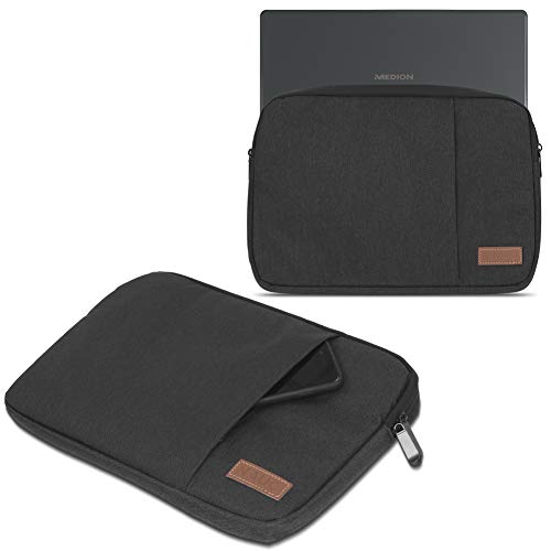 Hülle Tasche kompatibel für Medion Akoya E16402 Notebook Schutzhülle Schwarz/Grau Cover Schutz Case 16 Zoll Laptoptasche, Farbe:Schwarz von UC-Express