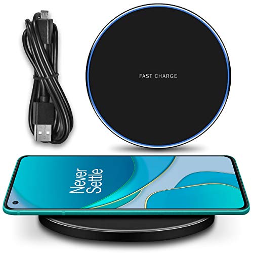 QI Wireless Ladestation kompatibel für OnePlus 9/9 Pro Kabellos Charger Induktives Universal Schnellladegerät, Farbe:Schwarz von UC-Express
