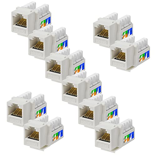 UC-Express 10x Keystone Jack Modul für CAT6 Kabel bis 10 Gbit/s mit Verschluss Werkzeuglos STP RJ45 Buchse Netzwerkkabel Verbinder Patchpanel Netzwerkdose UC-Express 10x Keystone Jack Modul für CAT6 Kabel bis 10 Gbit/s mit Verschluss Werkzeuglos STP RJ45 Buchse Netzwerkkabel Verbinder Patchpanel Netzwerkdose von UC-Express