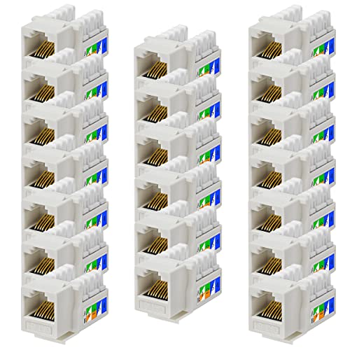 UC-Express 20x Keystone Jack Modul für CAT6 Kabel bis 10 Gbit/s mit Verschluss Werkzeuglos STP RJ45 Buchse Netzwerkkabel Verbinder Patchpanel Netzwerkdose UC-Express 20x Keystone Jack Modul für CAT6 Kabel bis 10 Gbit/s mit Verschluss Werkzeuglos STP RJ45 Buchse Netzwerkkabel Verbinder Patchpanel Netzwerkdose von UC-Express
