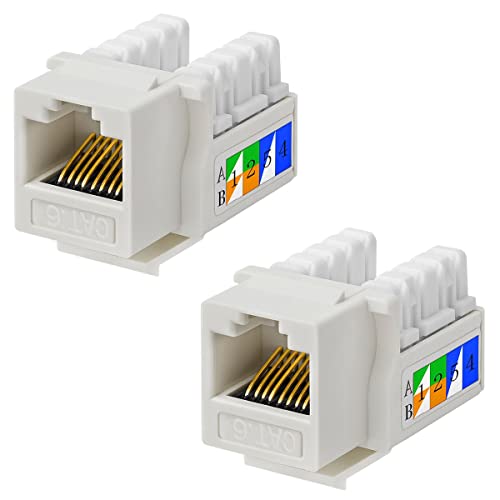 UC-Express 2x Keystone Jack Modul für CAT6 Kabel bis 10 Gbit/s mit Verschluss Werkzeuglos STP RJ45 Buchse Netzwerkkabel Verbinder Patchpanel Netzwerkdose von UC-Express