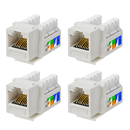 UC-Express 4x Keystone Jack Modul für CAT6 Kabel bis 10 Gbit/s mit Verschluss Werkzeuglos STP RJ45 Buchse Netzwerkkabel Verbinder Patchpanel Netzwerkdose von UC-Express