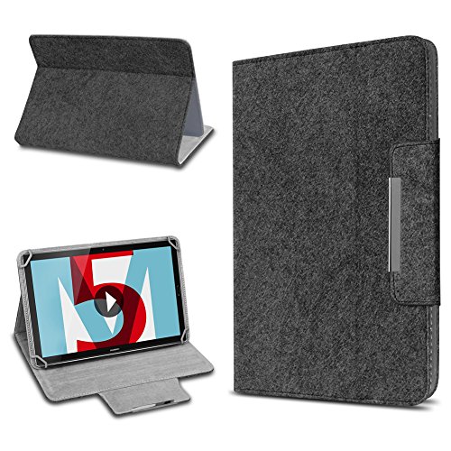 UC-Express Filz Hülle für Huawei MediaPad M5 Lite 10.1 Tablet aus Filz praktischer Standfunktion Schutztasche Stand Tasche Cover Case, Farbe:Dunkel Grau von UC-Express