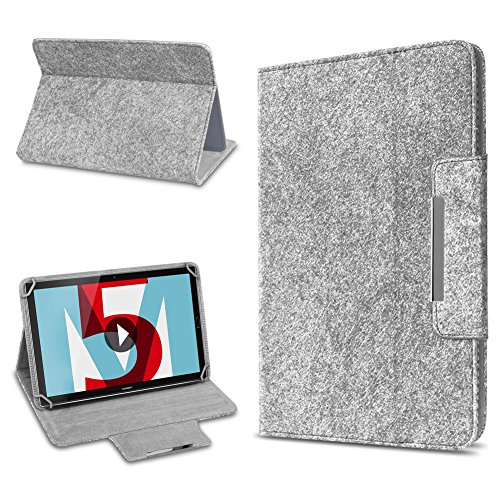 UC-Express Filz Hülle für Huawei MediaPad T5 10.1 Tablet aus Filz praktischer Standfunktion Schutztasche Stand Tasche Cover Case, Farbe:Hell Grau von UC-Express