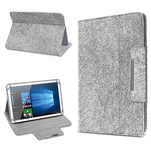 UC-Express Filz Hülle für Lenovo IdeaPad D330 Tablet aus Filz praktischer Standfunktion Schutztasche Stand Tasche Cover Case, Farbe:Hell Grau von UC-Express