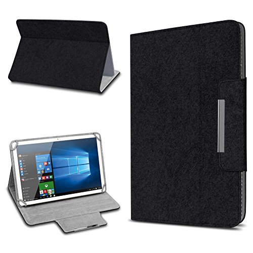 UC-Express Filz Hülle für Lenovo IdeaPad D330 Tablet aus Filz praktischer Standfunktion Schutztasche Stand Tasche Cover Case, Farbe:Schwarz von UC-Express