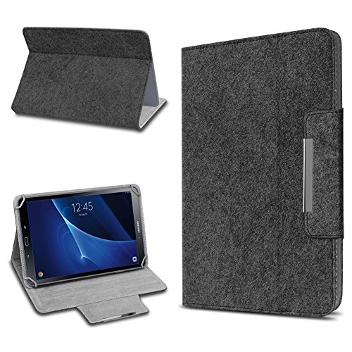 UC-Express Filz Hülle kompatibel mit Samsung Galaxy Tab A6 10.1 2016 Tablet aus Filz praktischer Standfunktion Stand Tasche Cover Case, Farbe:Dunkel Grau von UC-Express