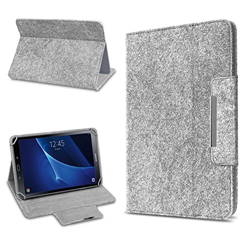 UC-Express Filz Hülle kompatibel mit Samsung Galaxy Tab A6 10.1 2016 Tablet aus Filz praktischer Standfunktion Stand Tasche Cover Case, Farbe:Hell Grau von UC-Express