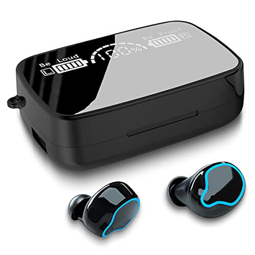 UC-Express Kopfhörer Bluetooth 5.1 In-Ear Ohrhörer kompatibel mit Google Pixel 8 7 6 5 4 3 7a Pro XL Fold LED Anzeige Wireless TWS M9 Headset Ladebox Premium Sound Bass Schwarz IPX7 Wasserdicht von UC-Express