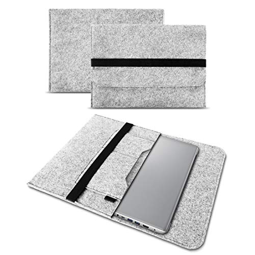 UC-Express Laptop Case Sleeve Hülle kompatibel für Lenovo Yoga C930 13,9 Zoll Tasche Filz Notebook Cover, Farbe:Hell Grau von UC-Express