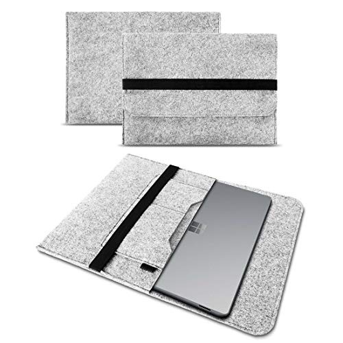 UC-Express Laptop Schutzhülle kompatibel für Samsung Apple Asus HP Medion Lenovo Tasche Sleeve Hülle Case Filz Cover für Tablets und Notebooks, Farbe:Hell Grau, Größe:15-15.6 Zoll von UC-Express