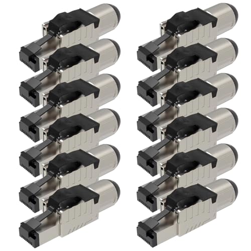 UC-Express Netzwerkstecker CAT 8 RJ45-12x RJ45 Stecker Schwarz Steckverbinder - werkzeuglos - geschirmt - mit Zugentlastung - CAT8 CAT8.1 LAN Netzwerkkabel Stecker UC-Express Netzwerkstecker CAT 8 RJ45-12x RJ45 Stecker Schwarz Steckverbinder - werkzeuglos - geschirmt - mit Zugentlastung - CAT8 CAT8.1 LAN Netzwerkkabel Stecker von UC-Express
