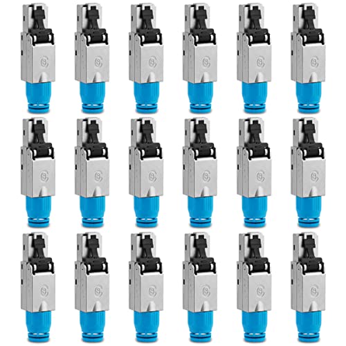 UC-Express Netzwerkstecker CAT 8 RJ45-18x RJ45 Stecker Steckverbinder - werkzeuglos - geschirmt - mit Zugentlastung - CAT8 CAT8.1 LAN Netzwerkkabel Stecker von UC-Express