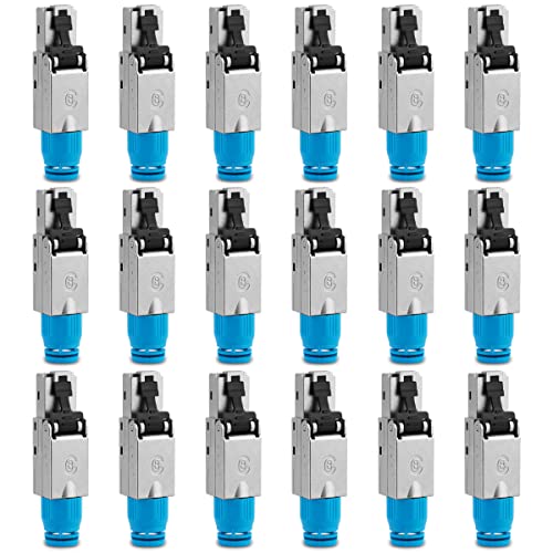 UC-Express Netzwerkstecker CAT 8 RJ45-18x RJ45 Stecker Steckverbinder - werkzeuglos - geschirmt - mit Zugentlastung - CAT8 CAT8.1 LAN Netzwerkkabel Stecker von UC-Express