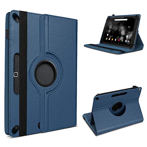 UC-Express Robuste Schutzhülle kompatibel für Ihr Amazon Fire HD 10 / Plus Tablet aus Kunstleder mit Standfunktion 360 Drehbar Hülle Schutztasche Ständer Tasche Cover Case Etui, Farben:Blau von UC-Express