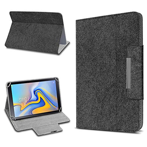 UC-Express Samsung Galaxy Tab A 10.5 2018 Filz Hülle Tablet aus Filz praktischer Standfunktion Schutztasche Stand Tasche Cover Case, Farbe:Dunkel Grau von UC-Express