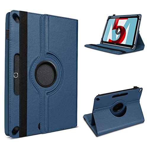 UC-Express Schutzhülle kompatibel für Huawei MediaPad M5 / Pro Tablet Kunstleder mit Standfunktion 360° Drehbar Hülle Schutztasche Ständer Tasche 10.8 Zoll Cover Case Etui, Farbe:Blau von UC-Express