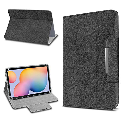 UC-Express Schutzhülle kompatibel für Samsung Galaxy Tab A7 10,4 Zoll Filz Hülle Tablet Standfunktion Schutztasche Stand Tasche Cover Universal Case, Farbe:Dunkel Grau von UC-Express