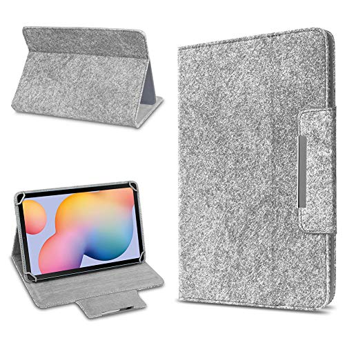 UC-Express Schutzhülle kompatibel für Samsung Galaxy Tab A7 10,4 Zoll Filz Hülle Tablet Standfunktion Schutztasche Stand Tasche Cover Universal Case, Farbe:Hell Grau von UC-Express