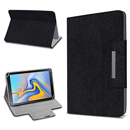 UC-Express Schutzhülle kompatibel mit VALE Tablet V10E LTE-464 / V10A Filz Hülle Tablet Standfunktion Schutztasche Stand Tasche Cover Case, Farbe:Schwarz von UC-Express