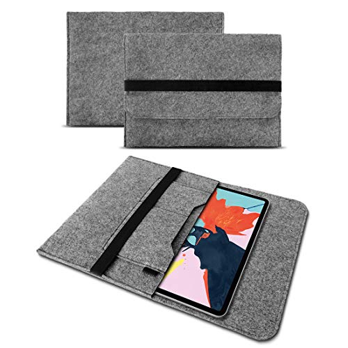 UC-Express Sleeve Hülle kompatibel für Apple iPad Pro 12,9 Tasche Filz Notebook Cover Laptop Case Grau, Farbe:Grau von UC-Express