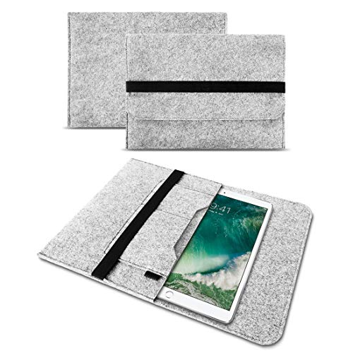 UC-Express Schutzhülle - kompatibel mit Apple iPad Pro 11-11 Zoll - Tablet Hülle Sleeve Cover - hochwertige Tasche aus Filz - robuste Tablet Schutztasche, Farben:Helles Grau von UC-Express