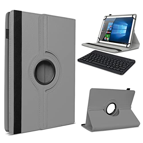 UC-Express Tablet Hülle kompatibel für DOOGEE T40 2024 11 Zoll Tasche Tastatur Schutzhülle Bluetooth Case Cover 360 Drehbar Keyboard, Farbe:Grau von UC-Express