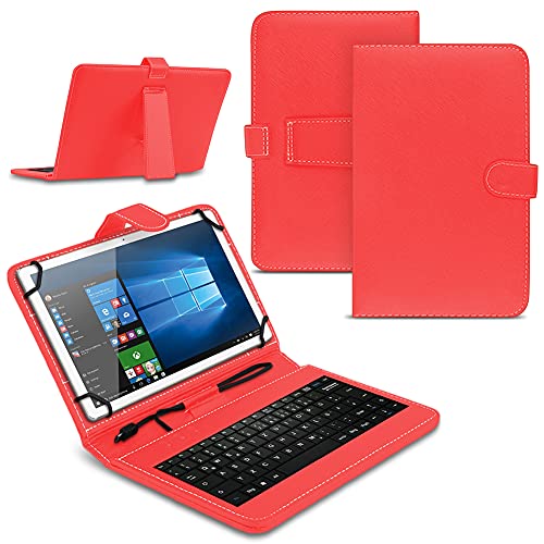 UC-Express Tablet Hülle kompatibel mit Alldocube iPlay 50 Pro/ 50S / 50 Tasche Tastatur Keyboard QWERTZ Schutzhülle Cover Standfunktion USB Schutz Case, Farben:Rot von UC-Express