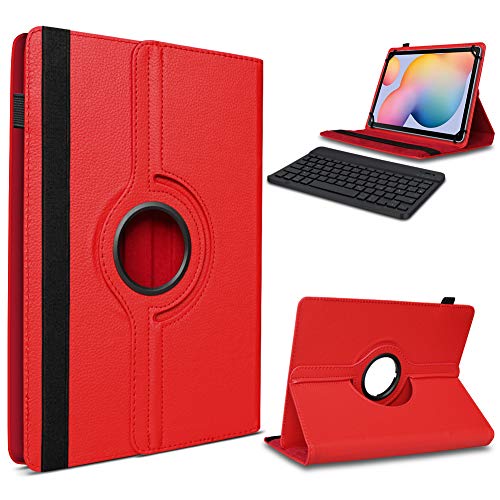 UC-Express Tablet Hülle kompatibel mit Samsung Galaxy Tab A7 2020 Tasche Tastatur Schutzhülle Bluetooth Case Cover 360 Drehbar Keyboard, Farbe:Rot von UC-Express