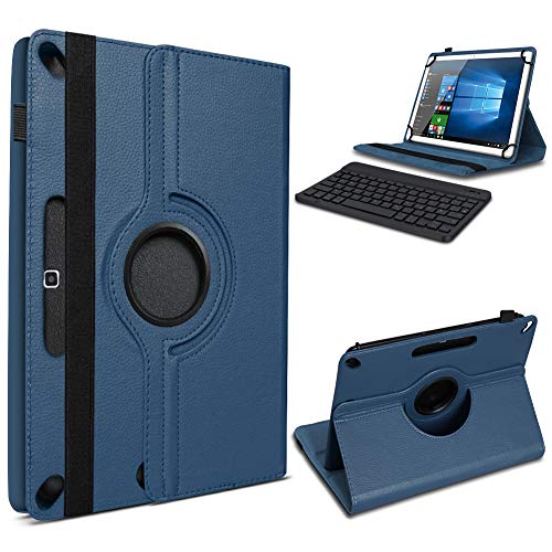 UC-Express Tablet Schutz Hülle kompatibel mit Teclast T50 Bluetooth Tastatur QWERTZ Tasche Keyboard Kunstleder Standfunktion 360 Drehbar Cover Case, Farben:Blau von UC-Express