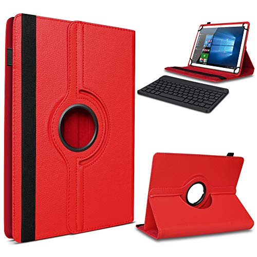 UC-Express Tablet Schutzhülle Tastatur - kompatibel mit Teclast T50 / T40 Pro 10,4-11 Zoll Geräten - 360 Grad Hülle für Tablets - ultradünne Tablettasche - Tablet Bluetooth Case, Farbe:Rot von UC-Express