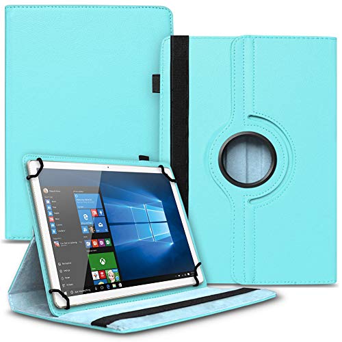 UC-Express Tablet Schutzhülle kompatibel für Asus ZenPad 10 Z301ML Z301MFL Z300M Hülle Tasche 360° Drehbar Kunstleder Standfunktion Cover Universal Case, Farben:Türkis von UC-Express