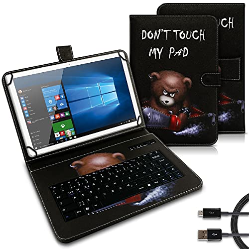 UC-Express Tablet Tasche kompatibel für Asus ZenPad 10 ZD301ML Z301ML Z301MFL Tastatur Hülle Bluetooth Keyboard Case QWERTZ Standfunktion Cover, Motiv:Motiv 1 von UC-Express