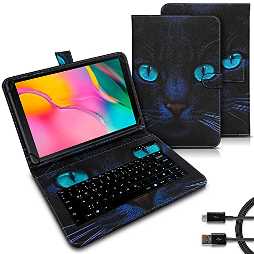 UC-Express Tablet Tasche kompatibel für Samsung Galaxy Tab A 10.1 2019 Tastatur Hülle Bluetooth Keyboard Case QWERTZ Standfunktion Cover, Motiv:Motiv 2 von UC-Express