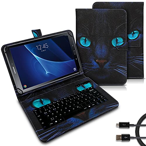 UC-Express Tablet Tasche kompatibel für Samsung Galaxy Tab A6 10.1 2016 T580 T585 Tastatur Hülle Bluetooth Keyboard Case QWERTZ Standfunktion Cover, Motiv:Motiv 2 von UC-Express