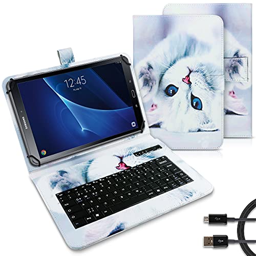 UC-Express Tablet Tasche kompatibel für Samsung Galaxy Tab A6 10.1 2016 T580 T585 Tastatur Hülle Bluetooth Keyboard Case QWERTZ Standfunktion Cover, Motiv:Motiv 3 von UC-Express