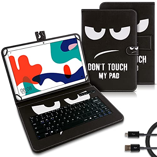 UC-Express Tablet Tasche kompatibel mit Acepad A14 A145 A140 A130 A121 A12X A101 Tastatur Hülle Bluetooth Keyboard Case QWERTZ Standfunktion Cover, Motiv:Motiv 4 von UC-Express