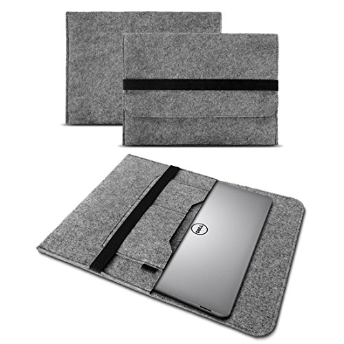 UC-Express Tasche Sleeve Hülle kompatibel für Dell Latitude 5285/5290 / 7285 Netbook Case aus Filz in Grau mit praktischen Innentaschen, Farbe:Grau von UC-Express