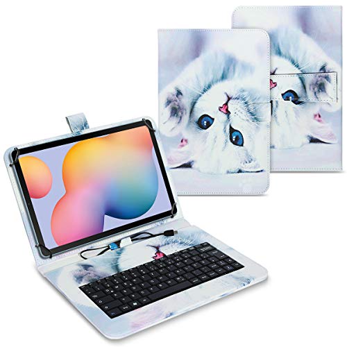 UC-Express Tasche kompatibel für Samsung Galaxy Tab S6 Lite Hülle Keyboard Case Tastatur QWERTZ Standfunktion USB, Farben:Motiv 2 von UC-Express