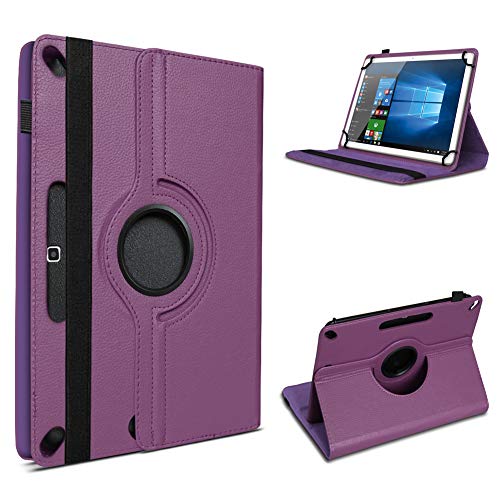 UC-Express Universal Tablet Hülle für 10-10.1 Zoll Tasche Schutzhülle Case Schutz Cover 360° Drehbar Etui, Farbe:Lila von UC-Express