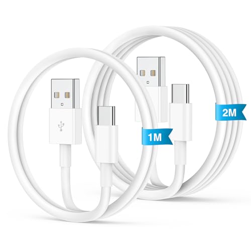USB C Kabel für iPhone 16 15 Carplay Ladekabel [ 2Stück 1M+2M ],USB auf USB C Kabel Apple Carplay,USB Type-C Schnellladekabel für iPhone 16/15 Pro Max,Samsung Galaxy,Android Auto Handykabel Weiß von UCALMA