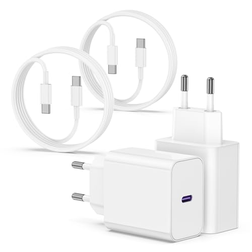 iPhone 16 15 Ladegerät, 20W USB C Ladegerät für iPhone 16 15/16 15 Pro/16 15 Pro Max/16 15 Plus,2Pack USB C Schnellladegerät mit USB C Schnellladekabel 2M USB C Power Adapter Netzteil für iPad Pro/Air von UCALMA