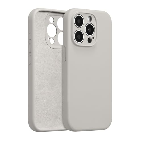 UCASONG Silikon-Schutzhülle für iPhone 13 Pro Max, mit vollständigem Kameraschutz, weiches kratzfestes Mikrofaserfutter, Flüssigsilikon, ultradünn, stoßfest, für Männer, Frauen, Mädchen, Stein von UCASONG