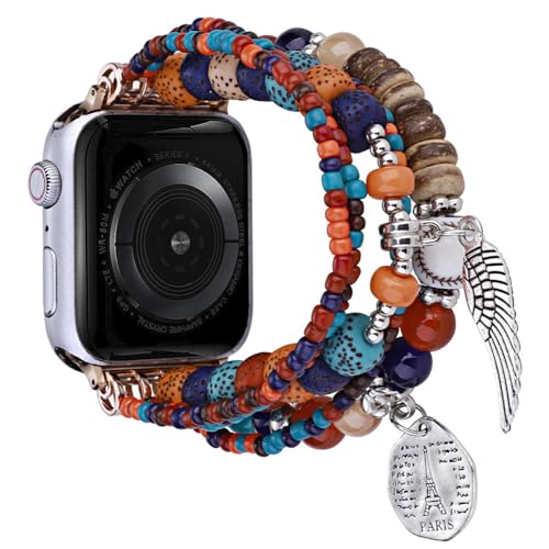 UCK-KIT Mode Uhrenarmband Kompatibel Mit for Apple Watch Band 38MM-49MM, Natürliche Perle Elastische Ersatz Stretch Strap Für Iwatch Serie SE/8/7/6/5/ /4/3/2/1,Bunt,42/44/45/49MM UCK-KIT Mode Uhrenarmband Kompatibel Mit for Apple Watch Band 38MM-49MM, Natürliche Perle Elastische Ersatz Stretch Strap Für Iwatch Serie SE/8/7/6/5/ /4/3/2/1,Bunt,42/44/45/49MM von UCK-KIT