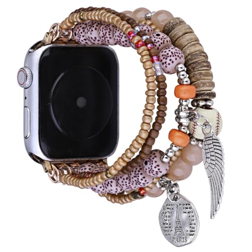 UCK-KIT Mode Uhrenarmband Kompatibel Mit for Apple Watch Band 38MM-49MM, Natürliche Perle Elastische Ersatz Stretch Strap Für Iwatch Serie SE/8/7/6/5/ /4/3/2/1,Kaffee,38/40/41MM UCK-KIT Mode Uhrenarmband Kompatibel Mit for Apple Watch Band 38MM-49MM, Natürliche Perle Elastische Ersatz Stretch Strap Für Iwatch Serie SE/8/7/6/5/ /4/3/2/1,Kaffee,38/40/41MM von UCK-KIT