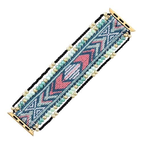 UCK-KIT Perlen Uhr Armband Band Kompatibel Mit for Apple Watch 38mm 40mm 41mm, Böhmische Uhrenarmband Für Iwatch Serie 8 7 6 5 4 3 2 1 SE Frauen Mädchen,42mm/44mm/45mm M UCK-KIT Perlen Uhr Armband Band Kompatibel Mit for Apple Watch 38mm 40mm 41mm, Böhmische Uhrenarmband Für Iwatch Serie 8 7 6 5 4 3 2 1 SE Frauen Mädchen,42mm/44mm/45mm M von UCK-KIT