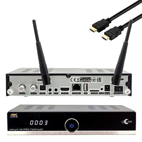 UCLAN Ustym 4K PRO UHD Twin DVB-S2X Multistream E2 Linux Receiver 2160p H.265 HEVC, Media Server, Dual WiFi von UCLAN