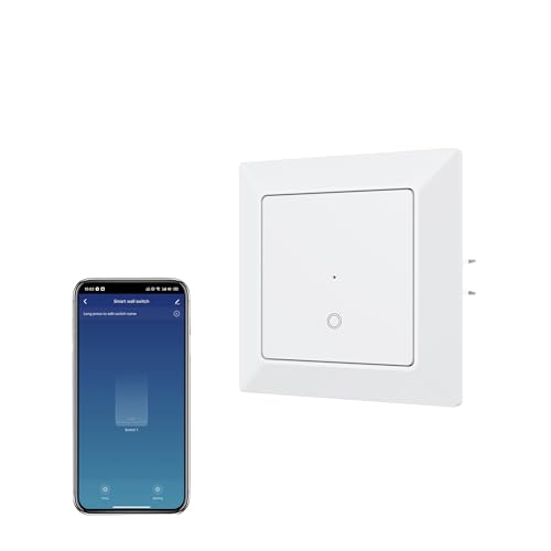 Ucomen 1 Gang Smart Wandschalter, Smart press light Switch,Smart Life App,kompatibel mit Alexa und Google Home, 2,4 GHz, 1 pack von UCOMEN
